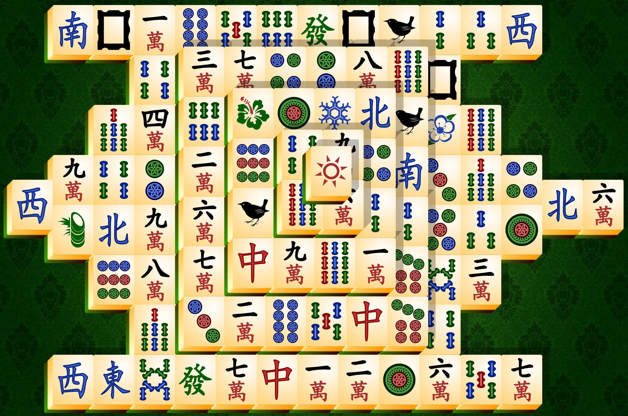 Mahjong Solitario, el esquema Tortuga